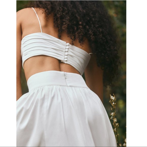 Reformation Carlow Two Piece Dress in White - Picture 2 of 16